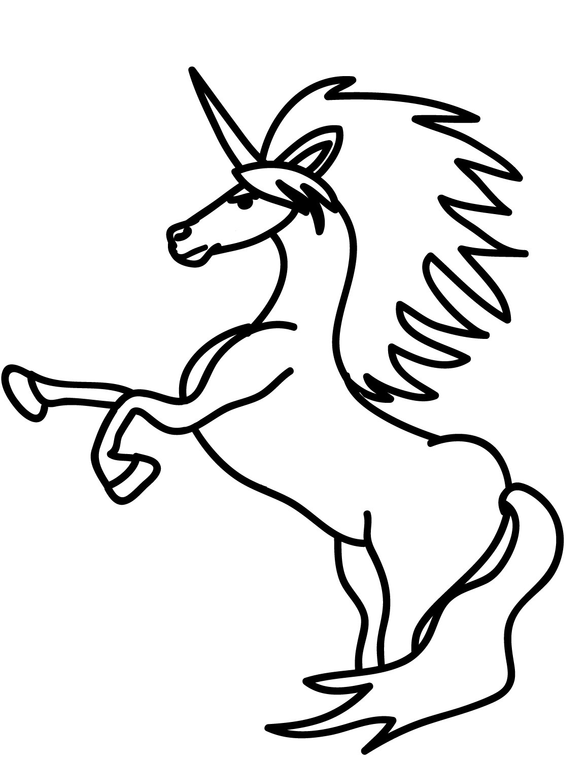 Dibujo de Unicornio Sencillo para Colorear