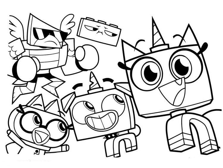 Dibujo de Amigos de Unikitty para Colorear