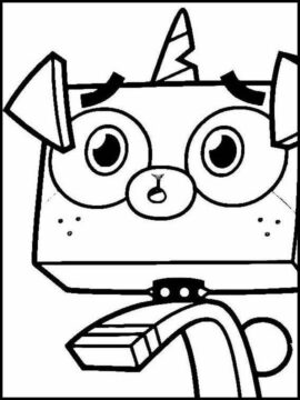 Dibujo de Cachorro Amigo de Unikitty para Colorear
