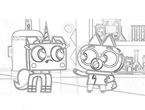 Dibujo de Red de Dibujos Animados Unikitty para Colorear