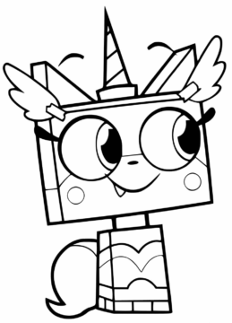 Dibujo de Unikitty en Disfraz de Mujer Maravilla para Colorear