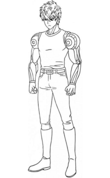 Dibujo de Genos Es un Demonio Cyborg para Colorear