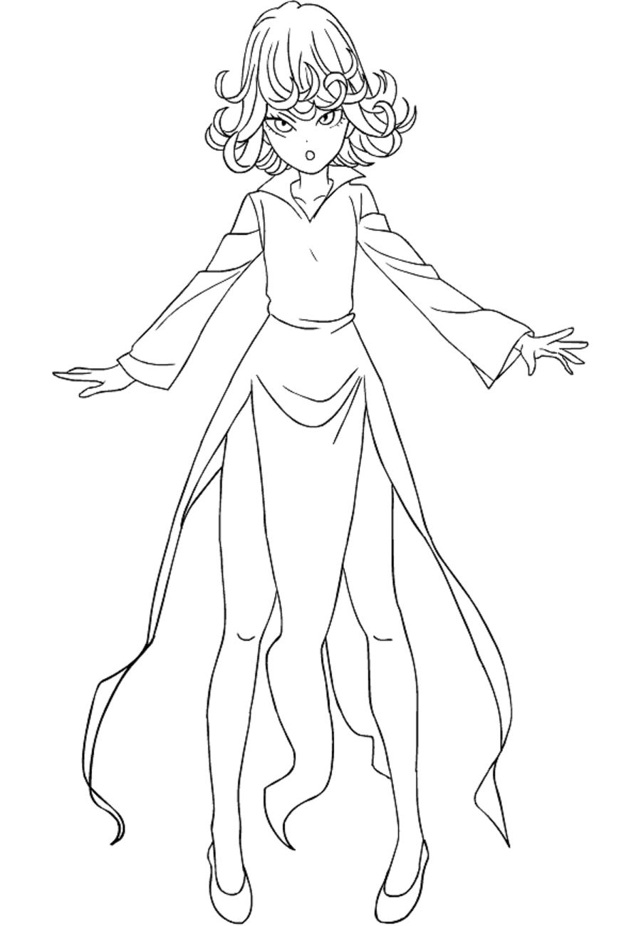 Dibujo de Tatsumaki en Uno Punetazo Hombre para Colorear