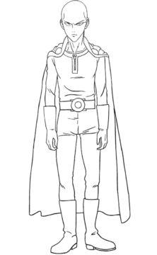 Dibujo de Uno Punetazo Hombre Saitama para Colorear