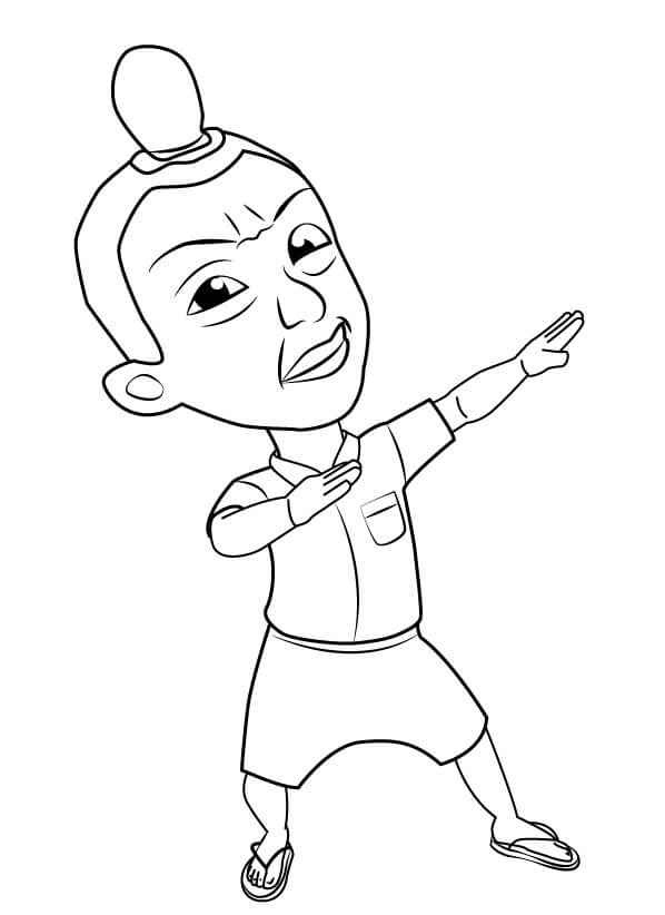 Dibujo de Jarjit de Upin y Ipin para Colorear