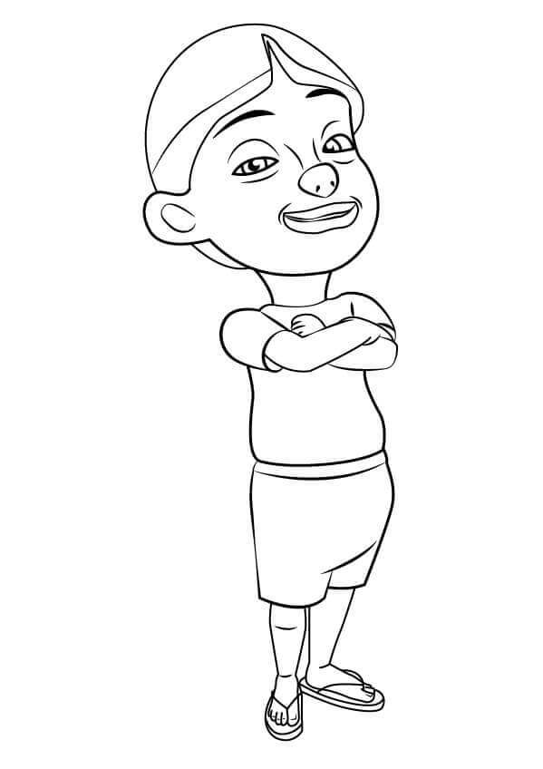 Dibujo de Mail de Upin y Ipin para Colorear