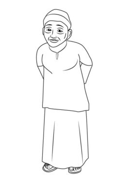 Dibujo de Opah de Upin y Ipin para Colorear