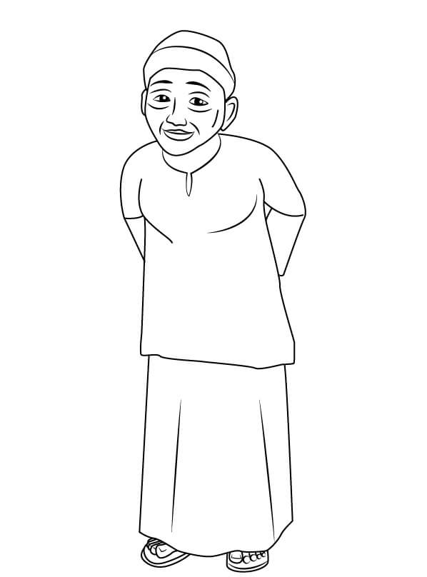 Dibujo de Opah de Upin y Ipin para Colorear