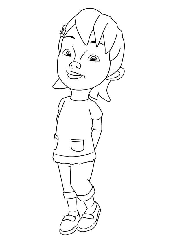 Dibujo de Susanti de Upin y Ipin para Colorear