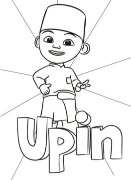 Dibujo de Upin Sonriendo para Colorear