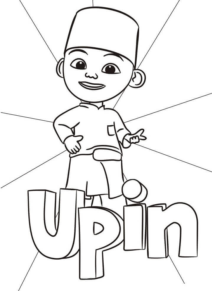 Dibujo de Upin Sonriendo para Colorear