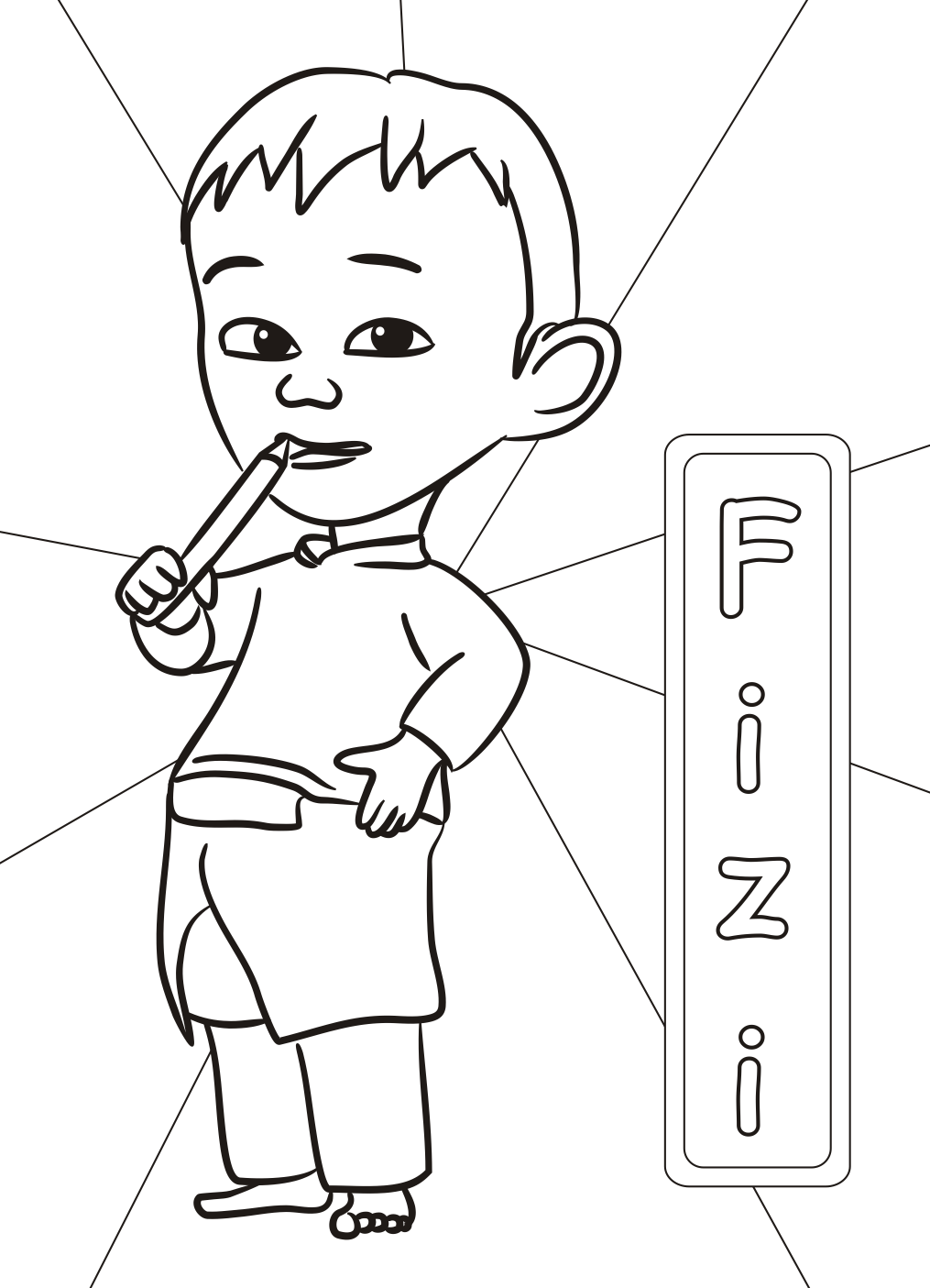 Dibujo de Fizi Divertido para Colorear
