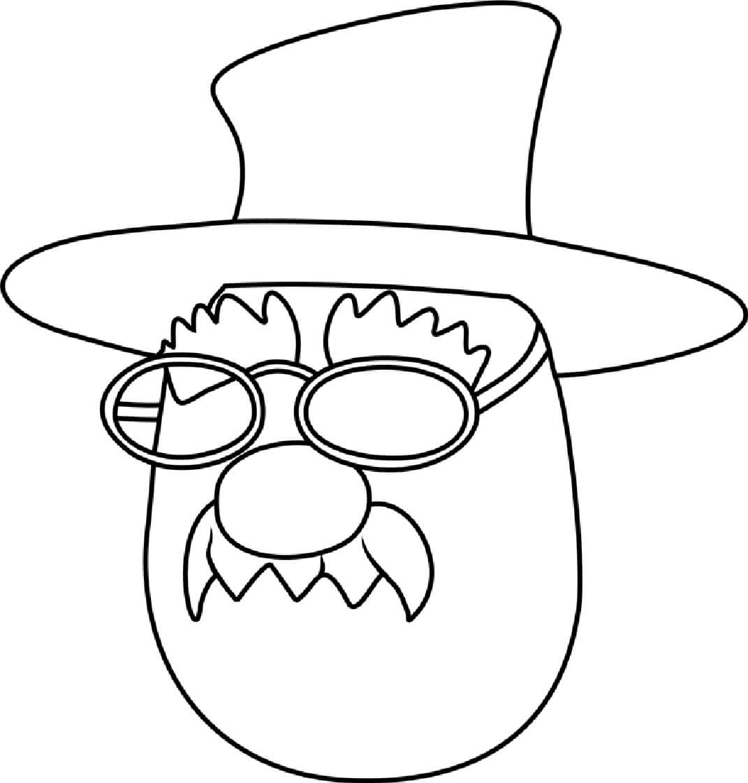 Dibujo de Grape Pa de Veggietales para Colorear