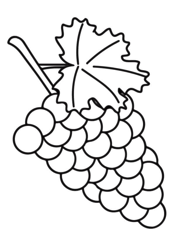 Dibujo de Uvas Adorables para Colorear
