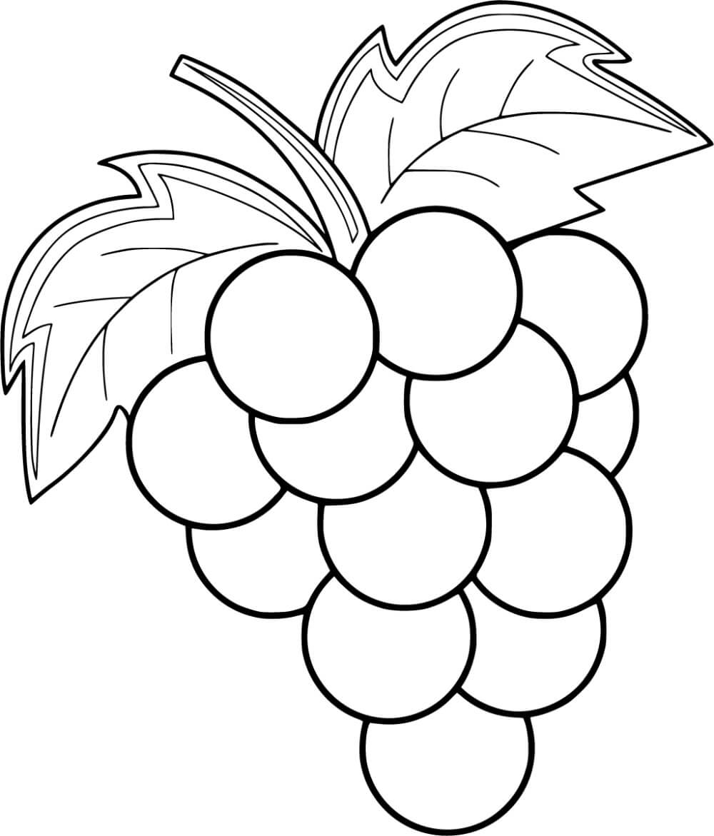 Dibujo de Uvas básico para Colorear