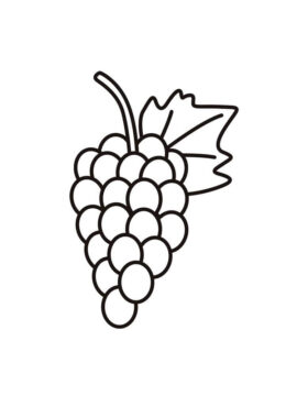 Dibujo de Uvas Muy fáciles para Colorear