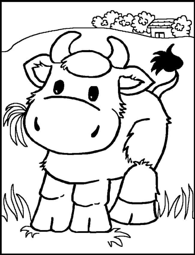 Dibujo de Adorable Vaca para Colorear