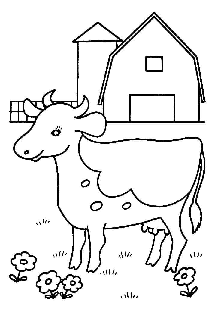 Dibujo de Bonita Vaca para Colorear