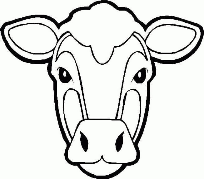 Dibujo de Cara de Vaca para Colorear