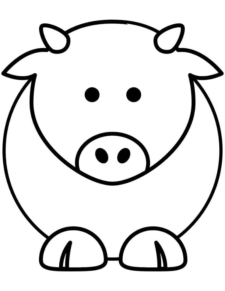 Dibujo de Linda Vaca Simple para Colorear