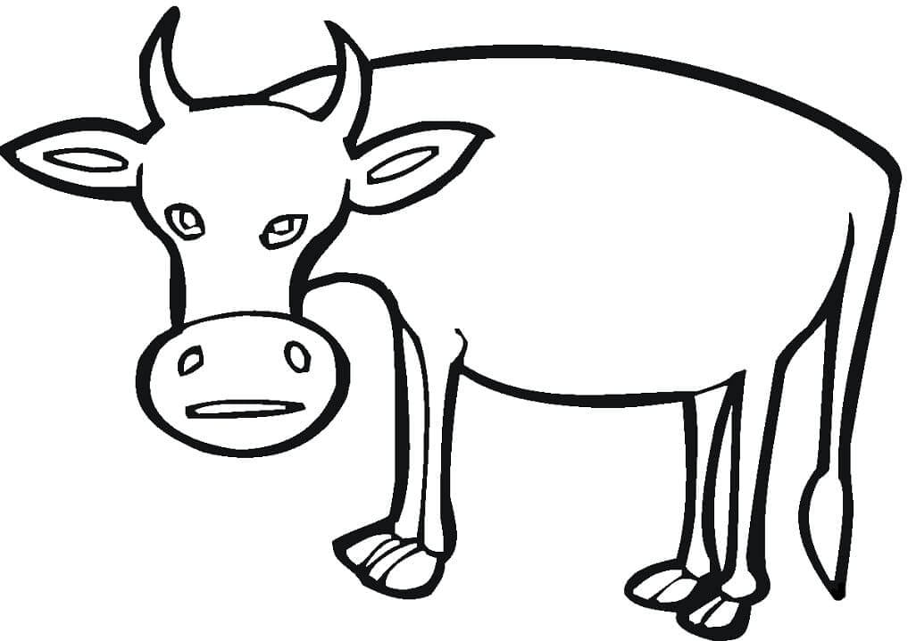 Dibujo de Vaca Divertida para Colorear