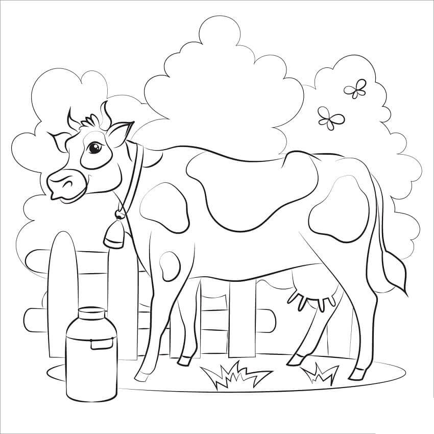 Dibujo de Vaca Encantadora para Colorear