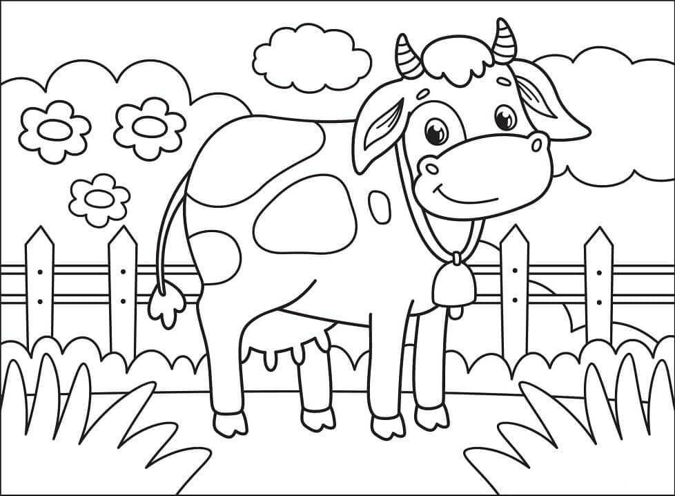 Dibujo de Vaca Feliz para Colorear