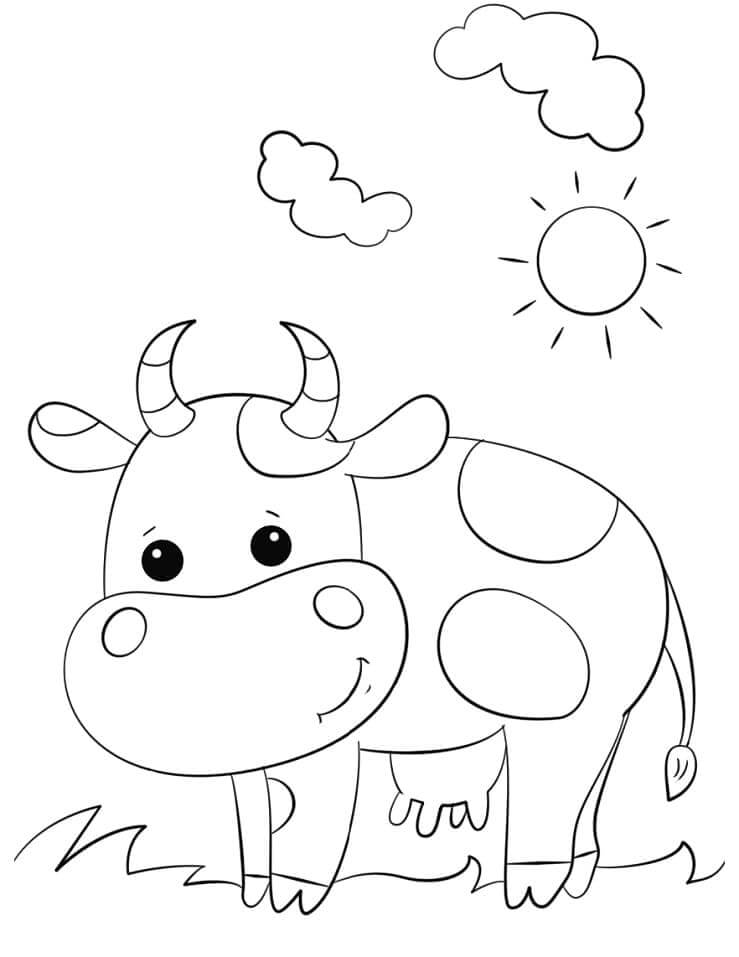 Dibujo de Vaca Linda para Colorear