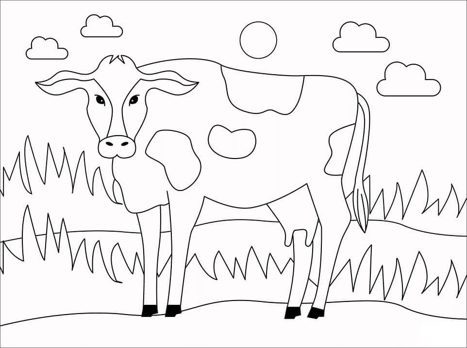 Dibujo de Vaca Simple para Colorear