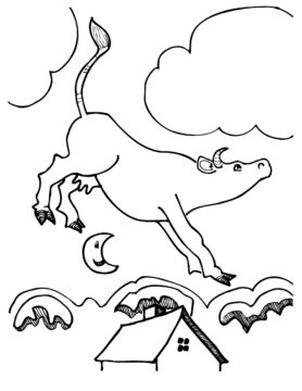 Dibujo de Vaca Voladora para Colorear