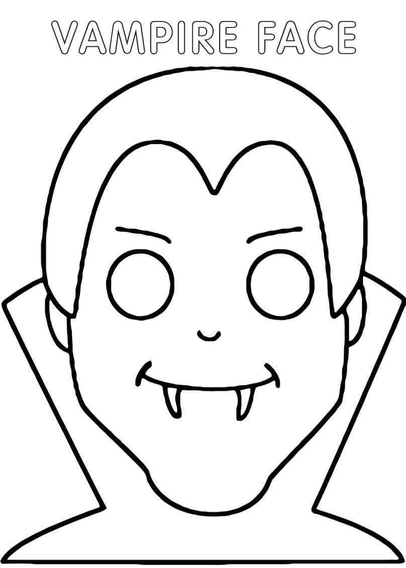 Dibujo de Cara de Vampiro Sonriendo para Colorear