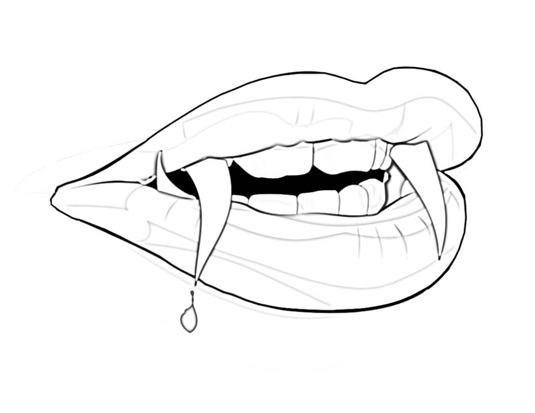 Dibujo de Dientes de Vampiro para Colorear