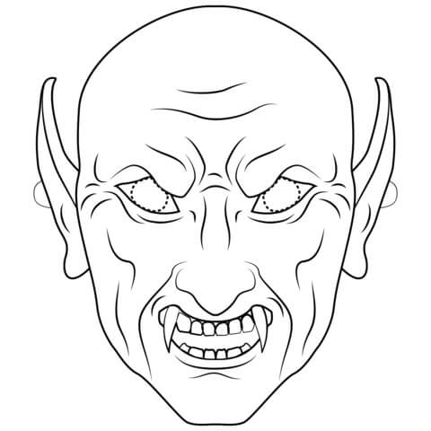 Dibujo de Máscara de Vampiro para Colorear