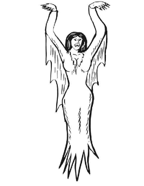 Dibujo de Mujer Vampiro para Colorear