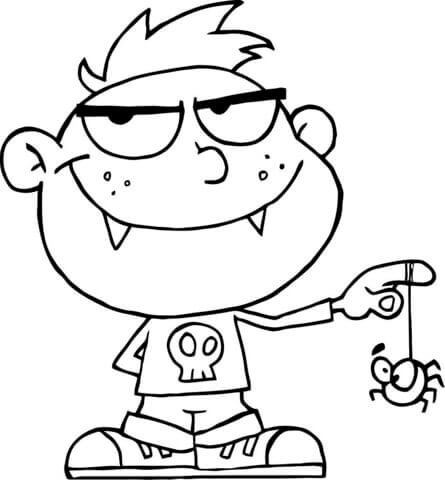 Dibujo de Niño Vampiro para Colorear