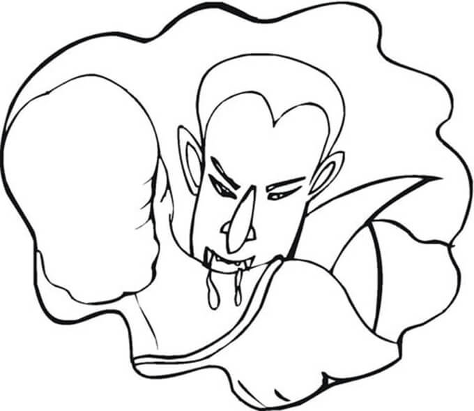 Dibujo de Un Mordisco de Vampiro para Colorear