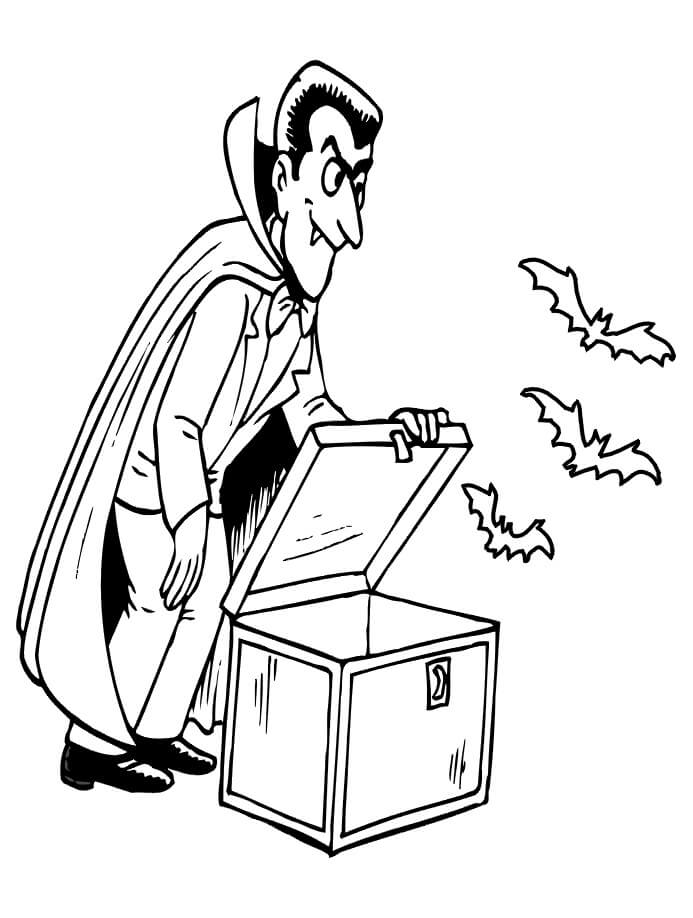 Dibujo de Vampire Lanza Tres Murcielagos para Colorear