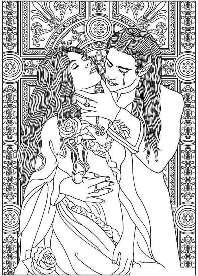 Dibujo de Vampiro Adulto para Colorear