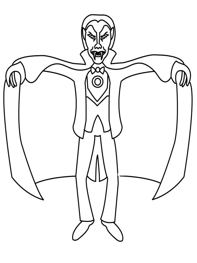 Dibujo de Vampiro Aterrador para Colorear