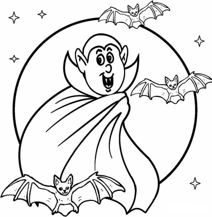 Dibujo de Vampiro de Vispera de Todos los Santos para Colorear