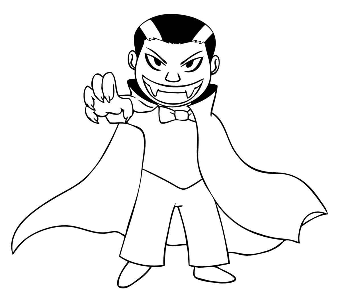 Dibujo de Vampiro Divertido para Colorear