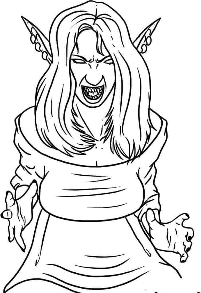 Dibujo de Vampiro Enojado para Colorear
