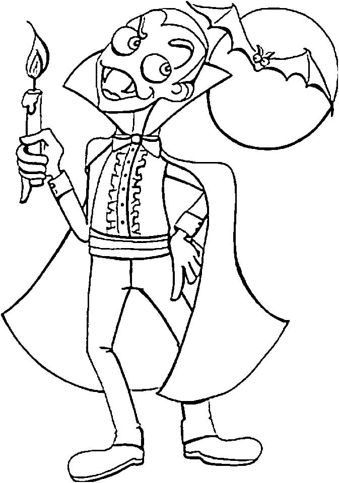 Dibujo de Vampiro Feliz para Colorear