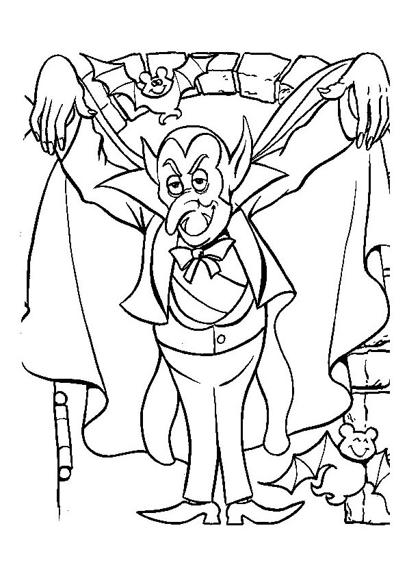 Dibujo de Vampiro Sonriente para Colorear
