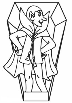 Dibujo de Vampiros y Ataudes para Colorear
