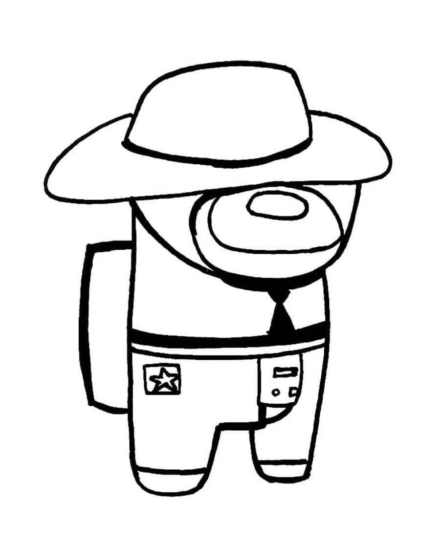 Dibujo de Among Us Piel Vaquero para Colorear