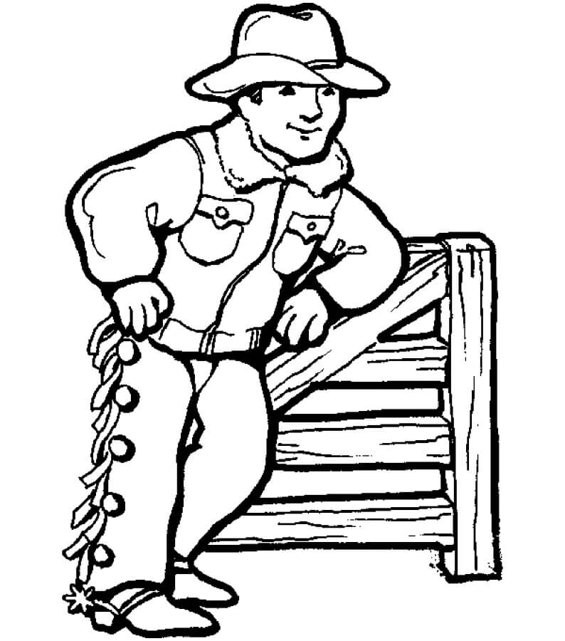 Dibujo de Vaquero Bsico para Colorear