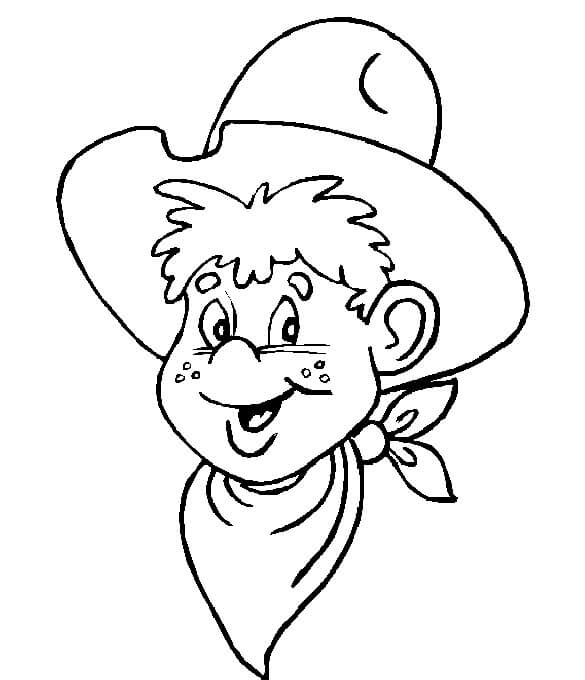 Dibujo de Vaquero Cabeza para Colorear