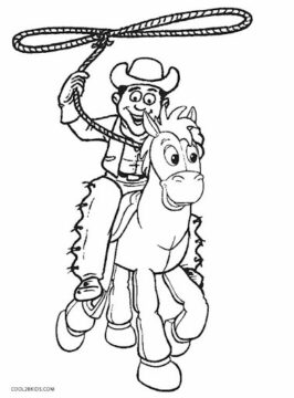 Dibujo de Vaquero Impresionante para Colorear