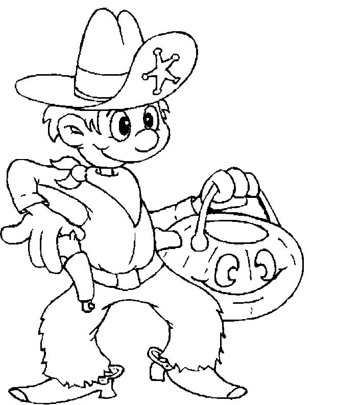 Dibujo de Vaquero Lindo para Colorear